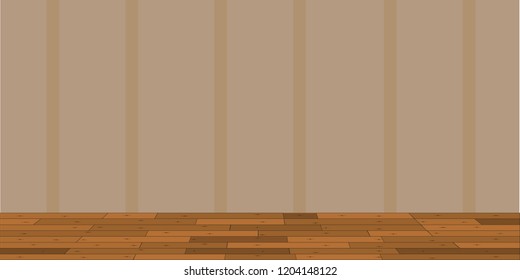 Interior living room with unfurnished wooden floor.