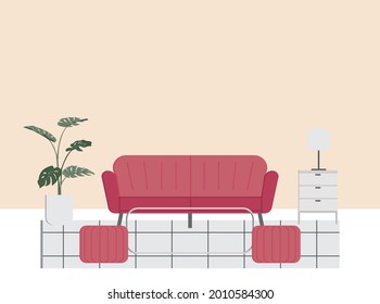 Interior of living room, Vector