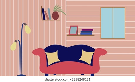 Interior of living room vector illustration