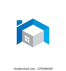 logotipo interior, logotipo de casa abstracta