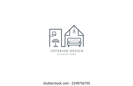 Interior Logo Design Vector Template, Minimal Furniture Logo Design.
