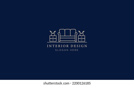 Interior Logo Design Vector Template, Minimal Furniture Logo Design.