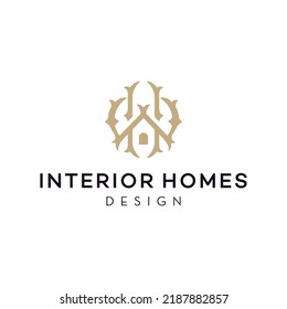 interior logo initials WH for interior home company