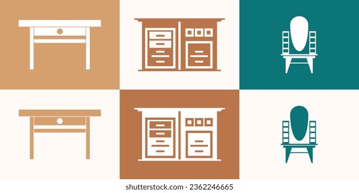 interior logo line art design inspiration with business card template .premium vector