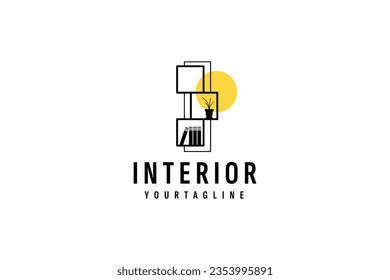 Interior logo vector icon illustration