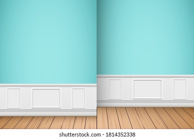 Interior of luxury apartments with two rooms. Modern concept of cozy home. Vector Illustration.