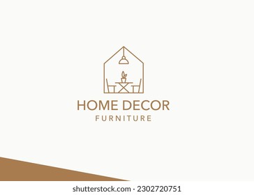 Interior minimalist room, gallery furniture logo