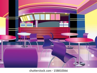 Interior de una barra moderna (ilustración vectorial)