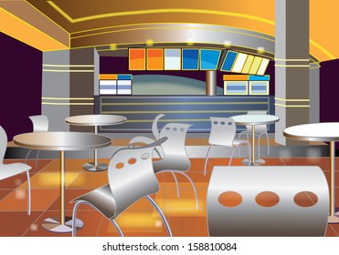 Interior of a modern bar (vector illustration)