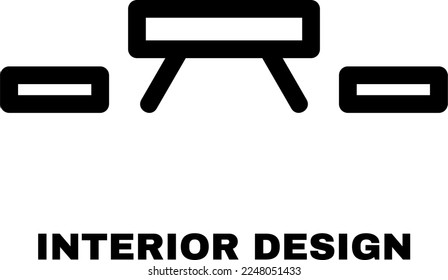 Interior modern dining room logo vector design