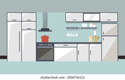 Interior modern kitchen room minimalist logo