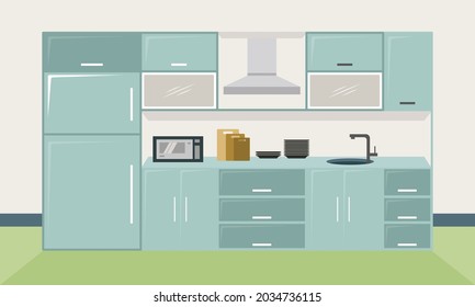 Interior modern kitchen room minimalist logo