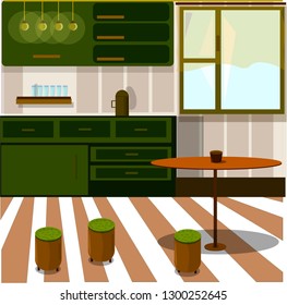 interior of modern kitchen vector