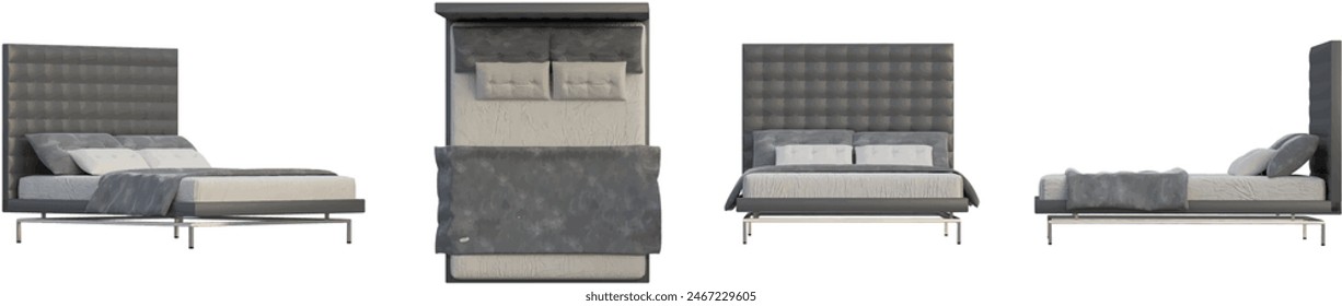 Interior modern living bedroom in 3d rendering