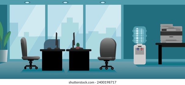 Interior of modern office with comfortable workplaces