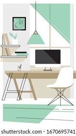 Interior a modern office in a loft style