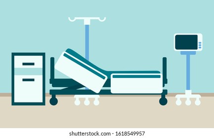 Interior of a modern room with furniture in a hospital. Flat design. Vector illustration