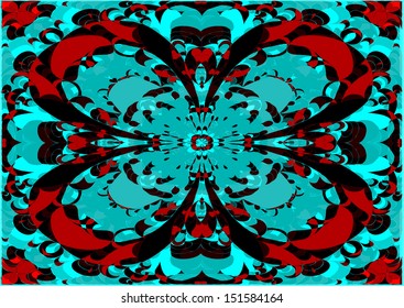 Interior  multi-colored butterfly,  mosaic, background for wall-paper, butterfly. Vector. Drawn by hand