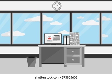 interior office design.vector and illustration