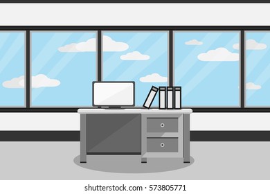 interior office design.vector and illustration