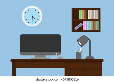 interior office design.vector and illustration