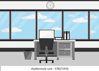 Interior office design.vector and illustration