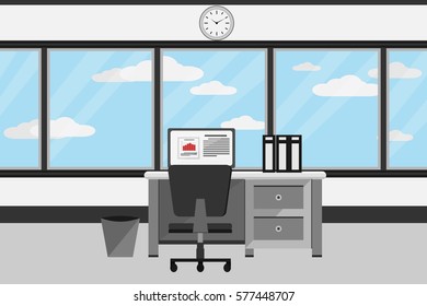 Interior office room design.vector and illustration
