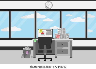 Interior office room design.vector and illustration