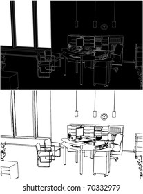 Interior Office Room Vector 02