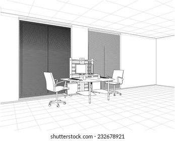 Interior Office Rooms Vector 23