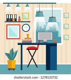 Interior office room.Vector illustration for design