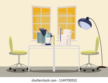 interior office vector illustration 