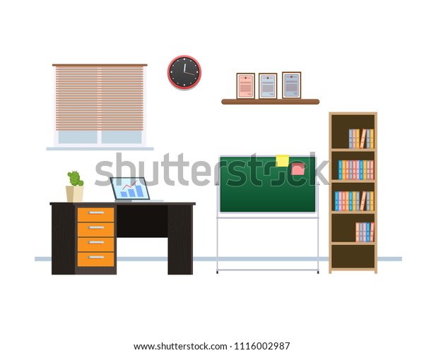 Interior Office Working Room Furniture Form Stock Vector