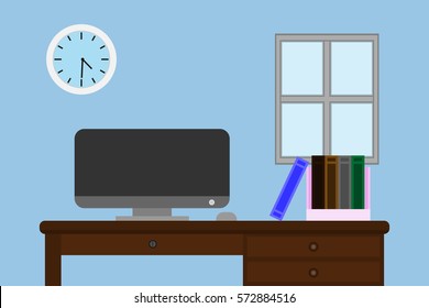 Interior office.vector and illustration