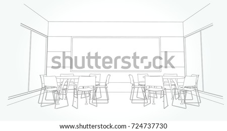 Similar – Image, Stock Photo The tables are lined up in rows. Only the guests are missing.