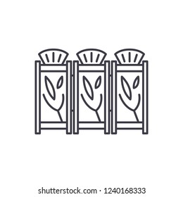 Interior partitions line icon concept. Interior partitions vector linear illustration, symbol, sign
