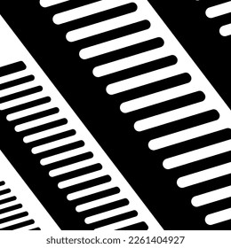 Interior picture with black hairbrush on white background. Website banner for fashion studio. Style piano backdrop.