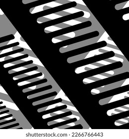 Interior picture with black hairbrush on white background. Website banner for fashion studio. Style piano backdrop.