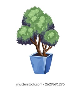 interior plant bush vector illustration hand drawn