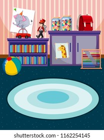 Interior of play room illustration