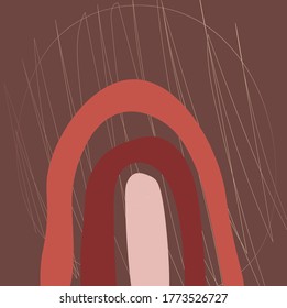 
Interior poster abstraction rainbow on a beige background
