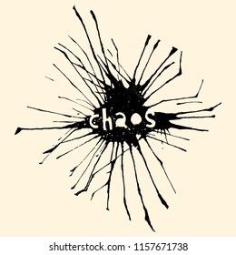 Interior poster and t-shirt design consept. Handdrawn blot with rustic text. Ink drop
