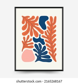 Interior posters template. Modern trendy Matisse minimal style.