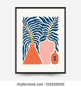 Interior posters template. Modern trendy Matisse minimal style.