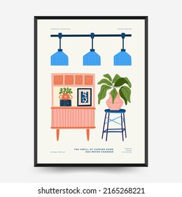 Interior posters template. Modern trendy Matisse minimal style.