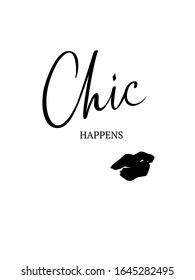 Interior print. Lettering. Lips. Chic. Poster for the interior. Women's sense. Black and white. Monochrome. Minimalism