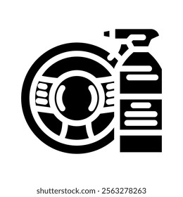 interior protectant car care glyph icon vector. interior protectant car care sign. isolated symbol illustration