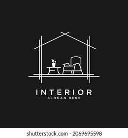 interior real estate minimalist design logo template