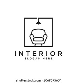 interior real estate minimalist design logo template