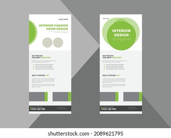 interior roll up banner design template. real estate interior poster leaflet design. cover, roll up banner, poster, print-ready